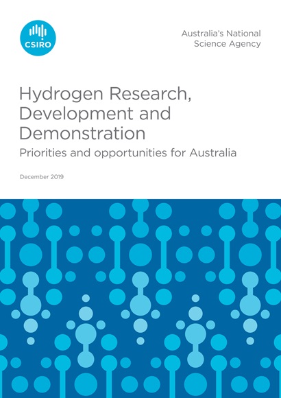 Front cover of the Hydrogen Research, Development and Demonstration report. 