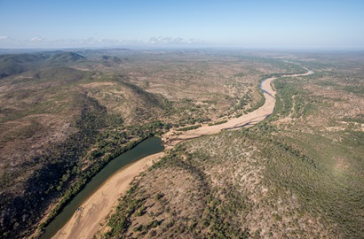 An aerial picture of a river in north Queensland