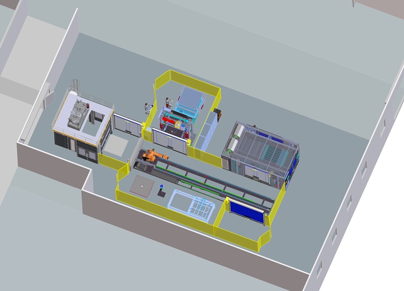 Top down render of the layout for the new testlab