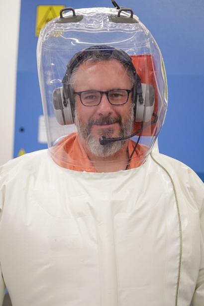 Prof Glenn Marsh in PC4 suit
