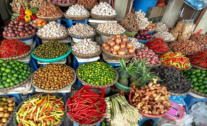 Fresh food at a market stall