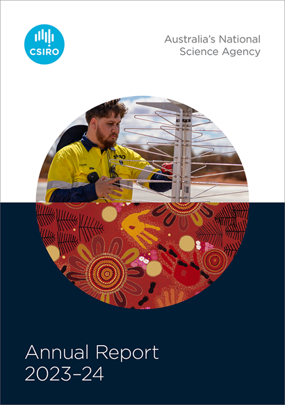 Cover Top: SKA-Low field technician Lockie Ronan holds antennas that will make up the SKA-Low telescope in Western Australia. Cover Bottom: Susan Merry, Our Home, 2023 Artist. 