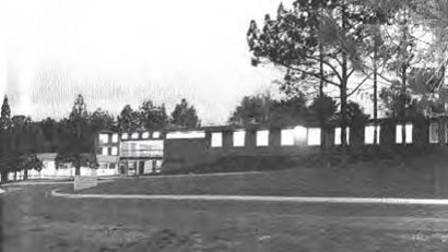 black and white image of the former forestry research building c1967