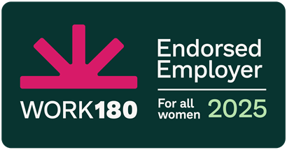 Endorsement badge from Work180, Endorsed Employer for all women 2025.