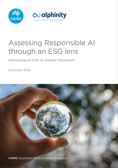 Cover of RAI ESG report featuring a hand holding a globe that reflects trees