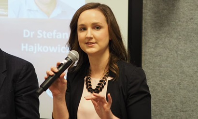 Dr Claire Naughtin speaks at an event