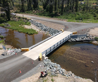 Aerial view of bridge
