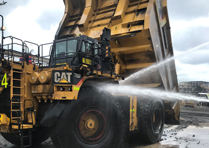 Large yellow mining truck