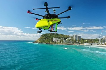 Drone over a beach