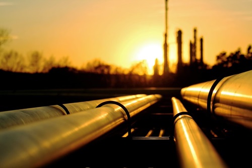 Pipes in the sunset