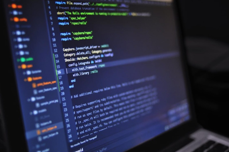 Photo of a computer screen displaying computer code