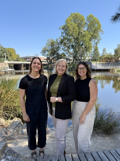 Olivia Hadley- Environmental Science Intern, Carly Hood- Manager Environment and Sustainability at Wagga Wagga City Council, and Samantha  Pascall, Environmental Officer at Wagga Wagga City Council.