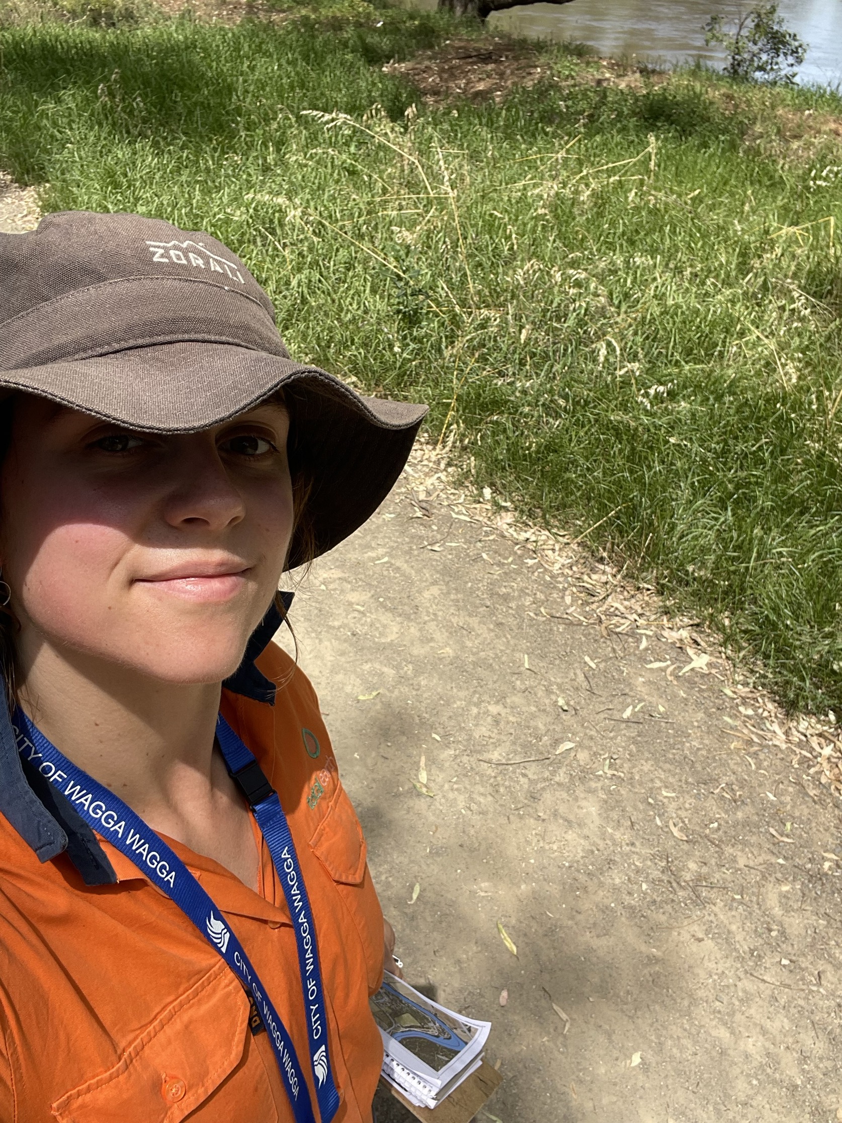 Intern Olivia auditing nest boxes.