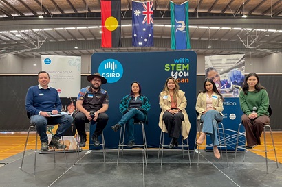The panel of STEM professionals ready to answer questions at the #WithSTEMYouCan Careers Expo 2026