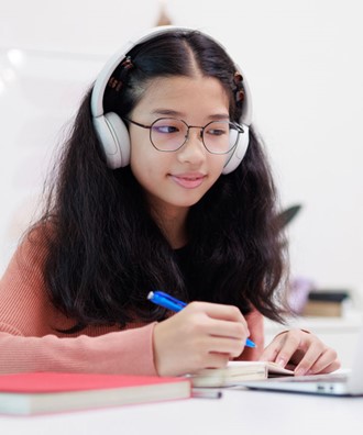 A student writing