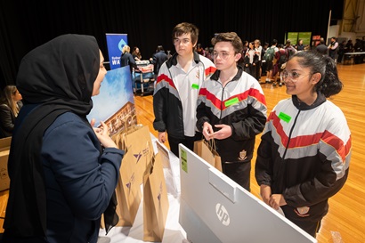 Student participating in a workshop at the Generation STEM inaugural Careers Expo in 2022.