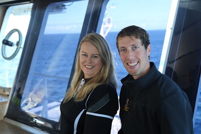 Two teachers on board ship