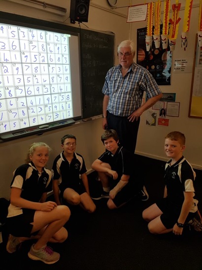 Steve running a Killer Sudoku activity with students for STEM Professionals in Schools