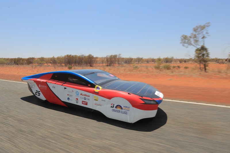 Cruiser class solar vehicle competing in the Bridgestone World Solar Challenge in Alice Springs, Australia.