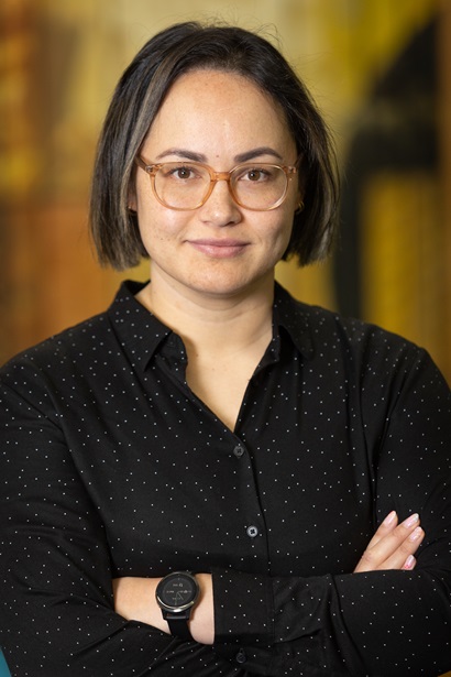 Dr Sarah Edwards in plain clothes looking at the camera