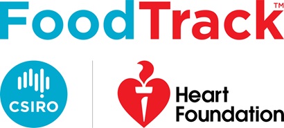The works FoodTrack accompanied by the CSIRO Logo and the Heart Foundation Logos