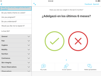 CALD Assist™ communication app screenshot.