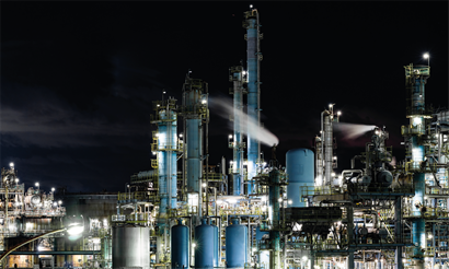 Factory at night
