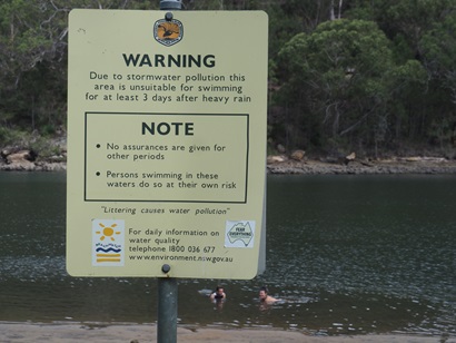 Beach advisory due to faecal pollution