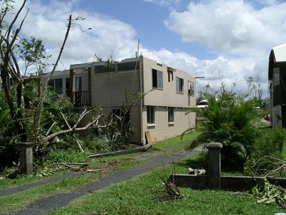 A house that has been damaged by a cyclone