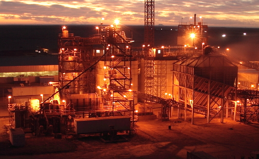 Industrial plant at sunrise