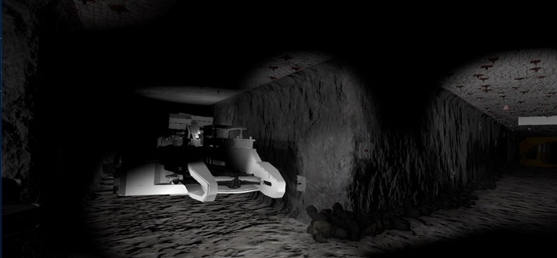 Robot in underground tunnel