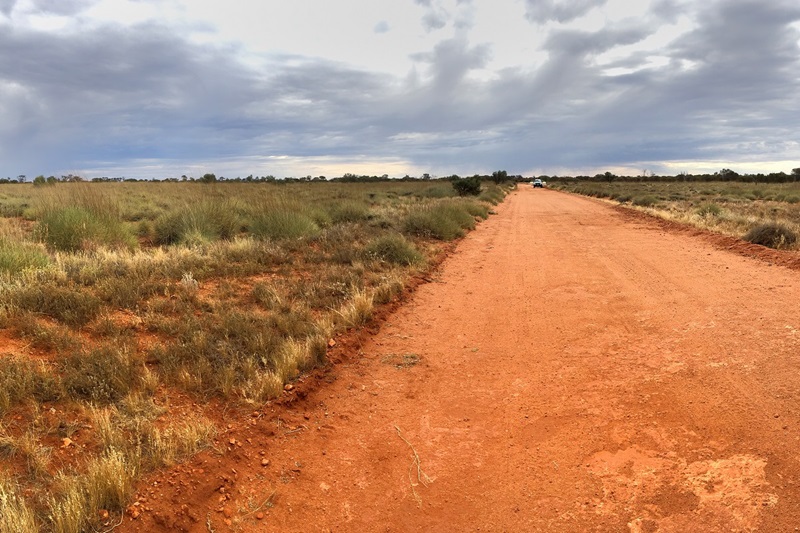 A deserted dusty road in the APY lands in South Australia