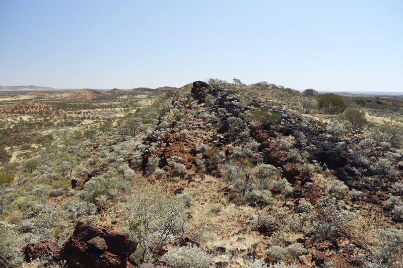 A rocky outcrop in scrub landscape