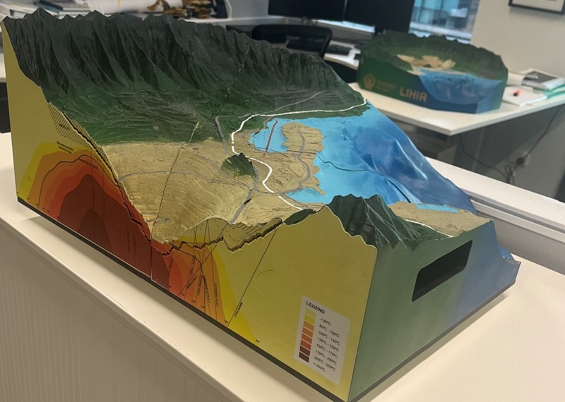 3D coloured model of landscape terrain of Lihir gold mine