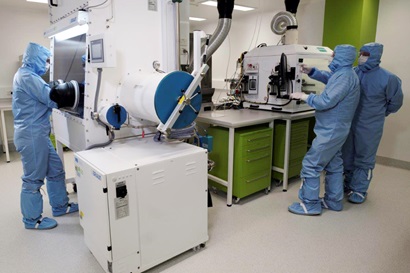 Technicians working in the Biomedical Materials Translational Facility