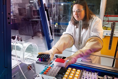 Scientist using materials processing facility 
