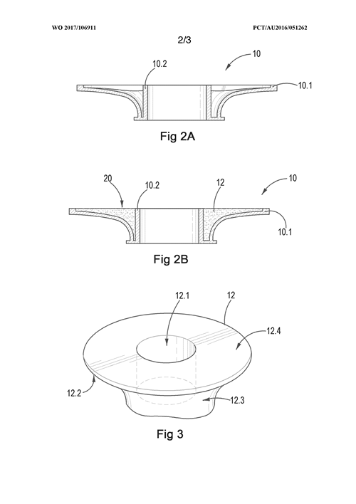 Figure 3 is a three-dimensional view of a custom moulded stoma insert in accordance with one aspect of the invention;
