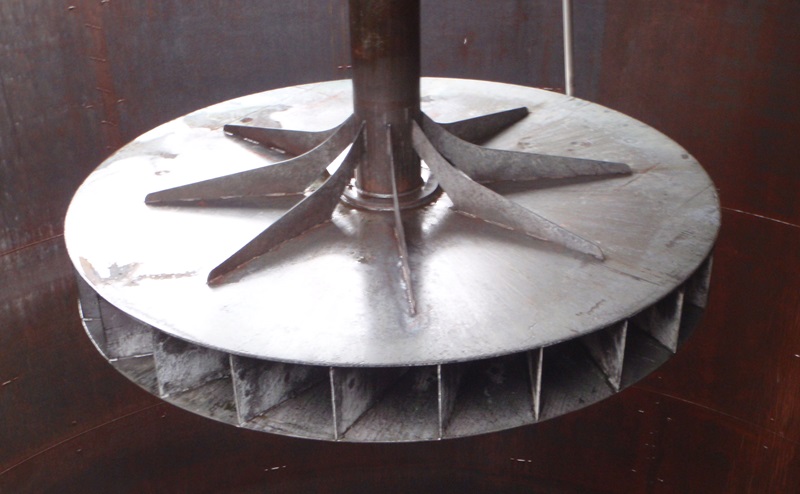 Close up fo swirl flow mixing rotor
