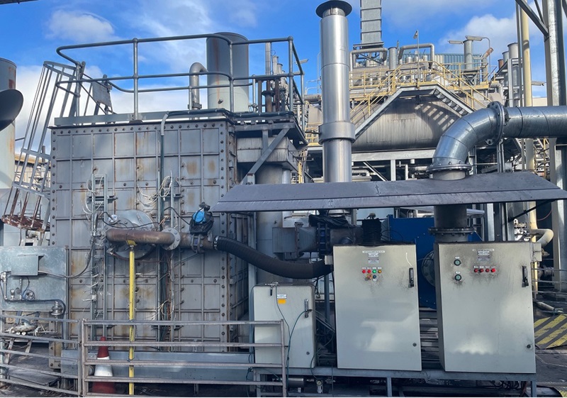 Industrial metals pipes on a ventilation plant