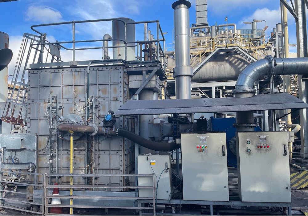 Industrial metals pipes on a ventilation plant