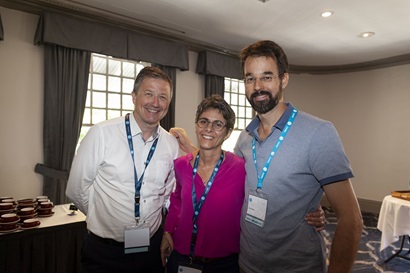 Three people standing together - Rob Hough, Sandra Occhipinti, Chris Wijns