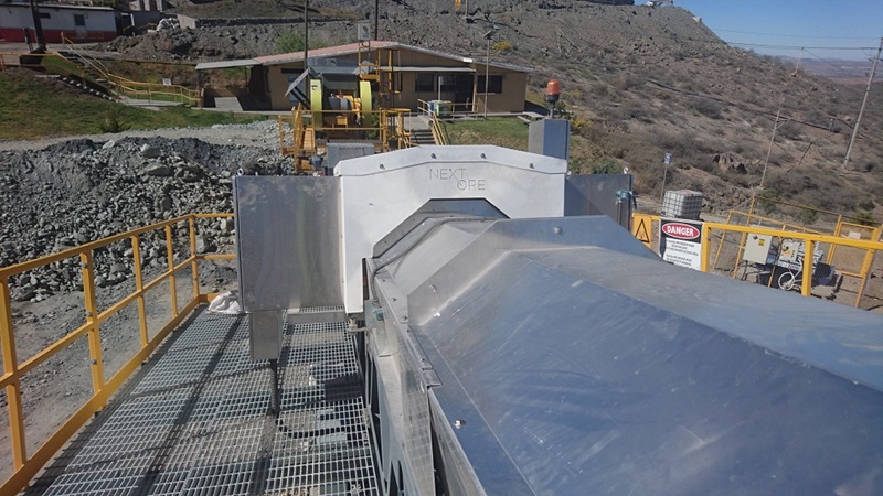 Ore sorting machine at mine site