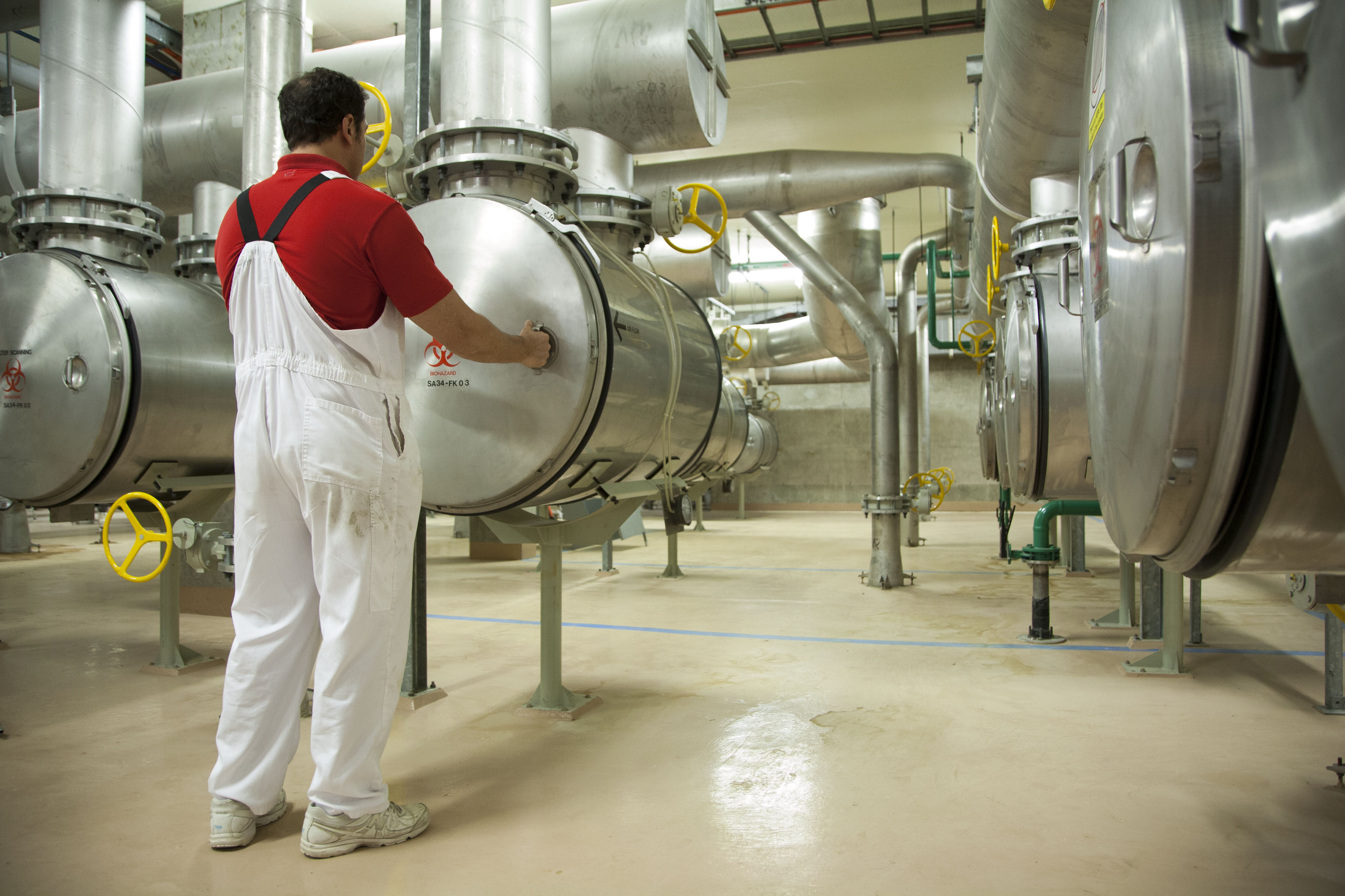 Man attending equipment.