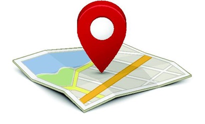 Map with pin icon