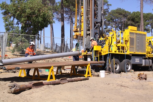 Contractors work at the CSIRO Geothermal Project in Perth, Western Australia.
