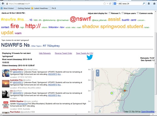 Screen capture of CSIRO’s ESA tool