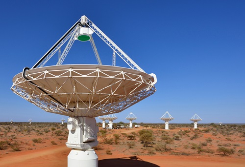 Antennas of CSIRO's ASKAP telescope at the Murchison Radio-astronomy Observatory in Western Australia.