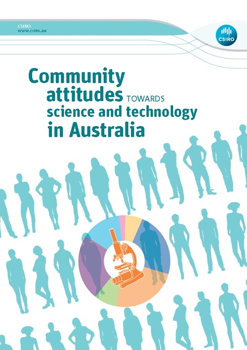 Front cover of the Community attitudes towards science and technology in Australia report.