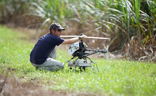 Dr Torsten Merz preparing the ResQu helicopter