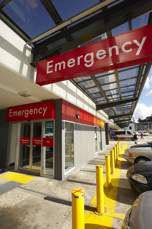 Image of a hospital emergency entrance